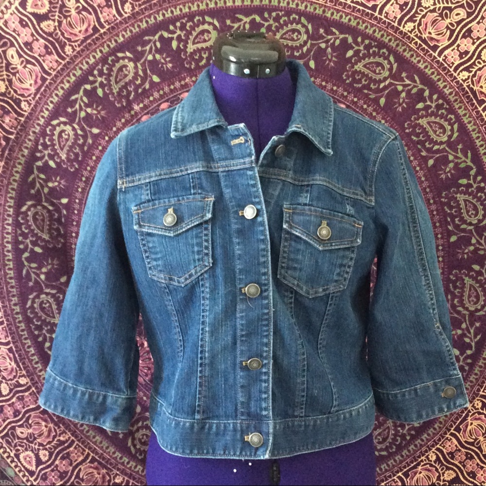 ❤️LOFT small Denim jacket 3/4 sleeve